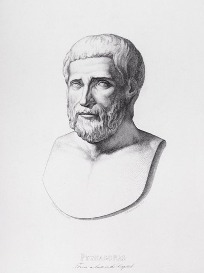 Portrait of Pythagoras (c.580-500 BC) by C.C Perkins